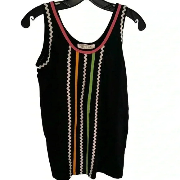 Vintage Phyllis Keitlen women’s Tric Trac black tank size medium. New with tags - Picture 1 of 9